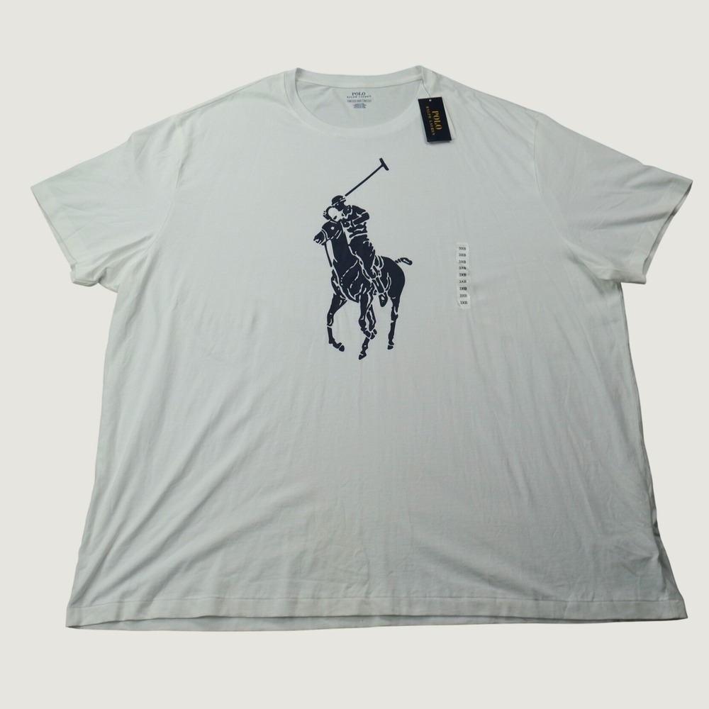 Polo Ralph Lauren Big & Tall T-Shirt 3XB White Big Pony Cotton Graphic Tee